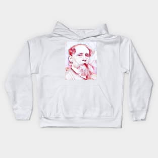 Charles Dickens Portrait | charlles dickens line art Kids Hoodie